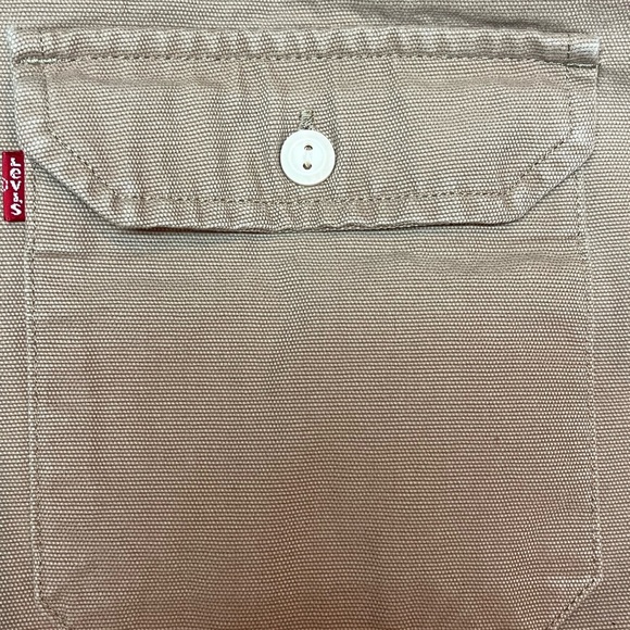 Levis  Long Sleeve Work Shirt Men's Size XL Tan Khaki Utility Shacket - Picture 5 of 12